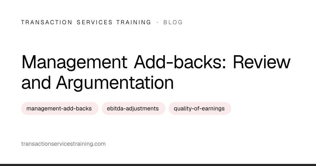 Management Add-backs: Review and Argumentation