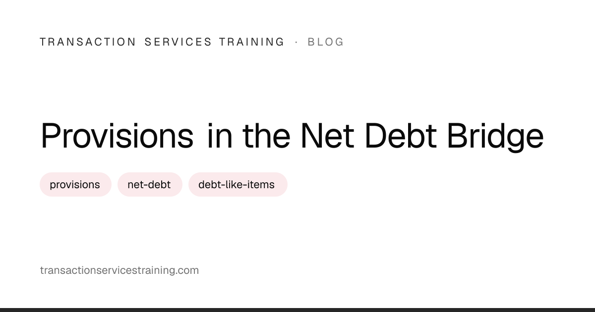 Provisions in the Net Debt Bridge